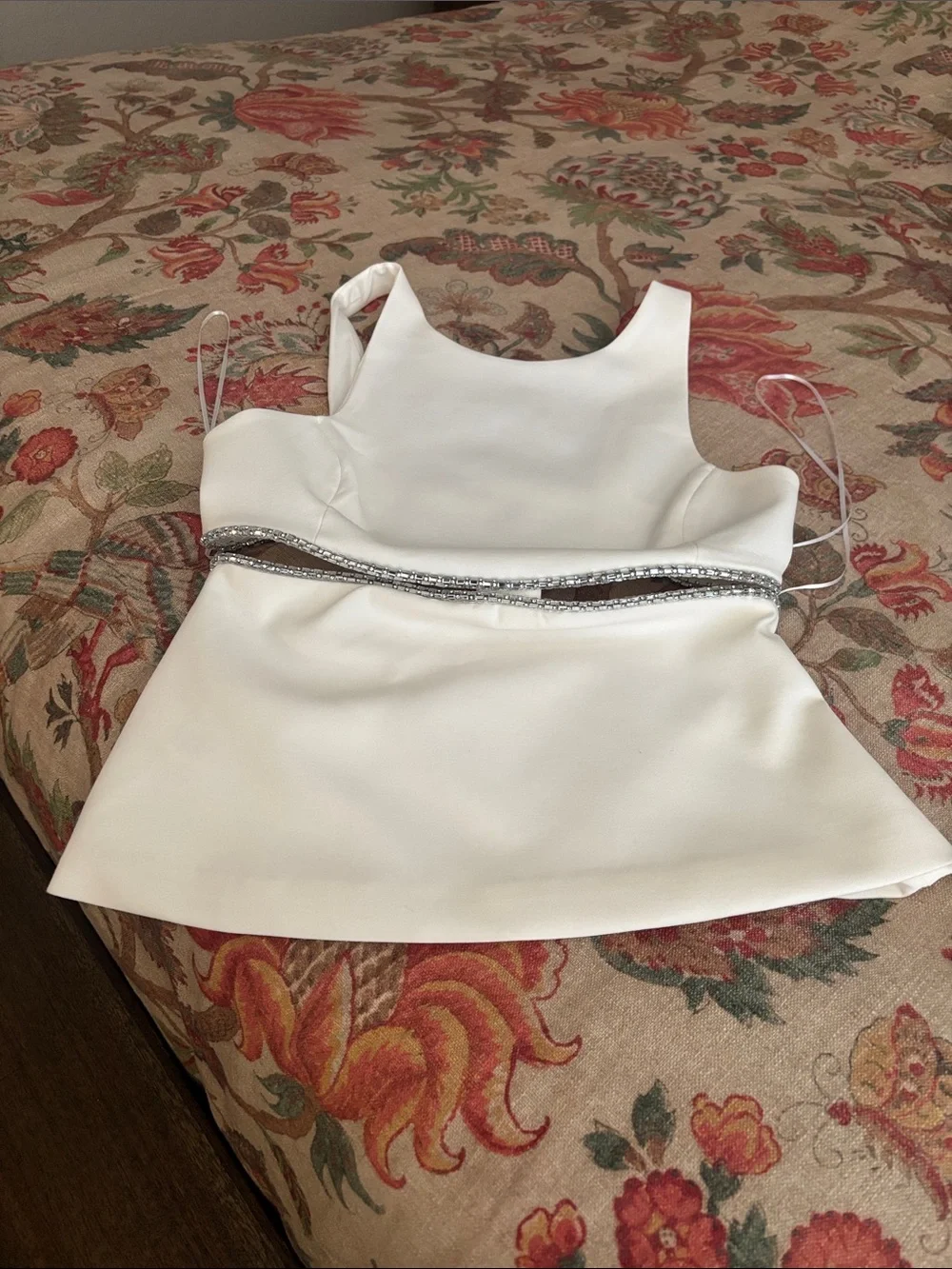 Zara White Beaded-Trim Sleeveless Top - Picture 5 of 5